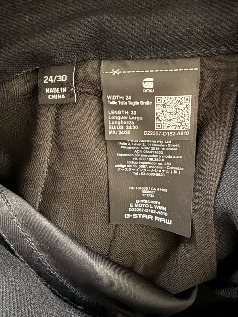 G-Star Women's E Moto L Pants Black NWT Size - Picture 11 of 12